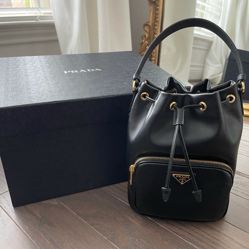 Prada Leather Duet Bucket Bag